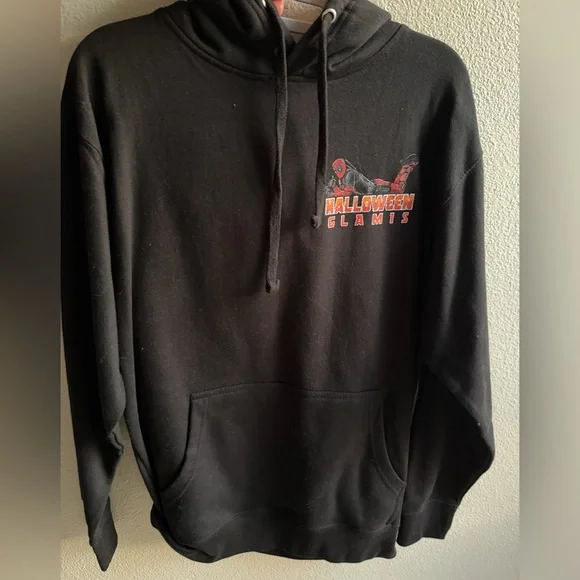 Deadpool Halloween Graphic Sweatshirt - Black with Orange & Red Print - Picture 3 of 5